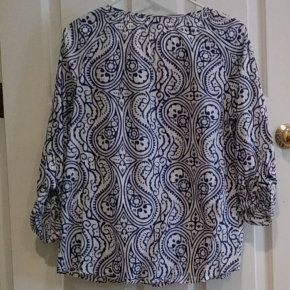 Talbots Petites Beaded Blouse Medium - Picture 3 of 5